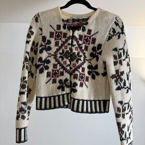 Vintage Alpaca Norwegian Crop Sweater - XS